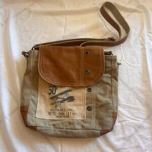 Canvas & Leather Vintage Aviation Crossbody Bag – NWOT